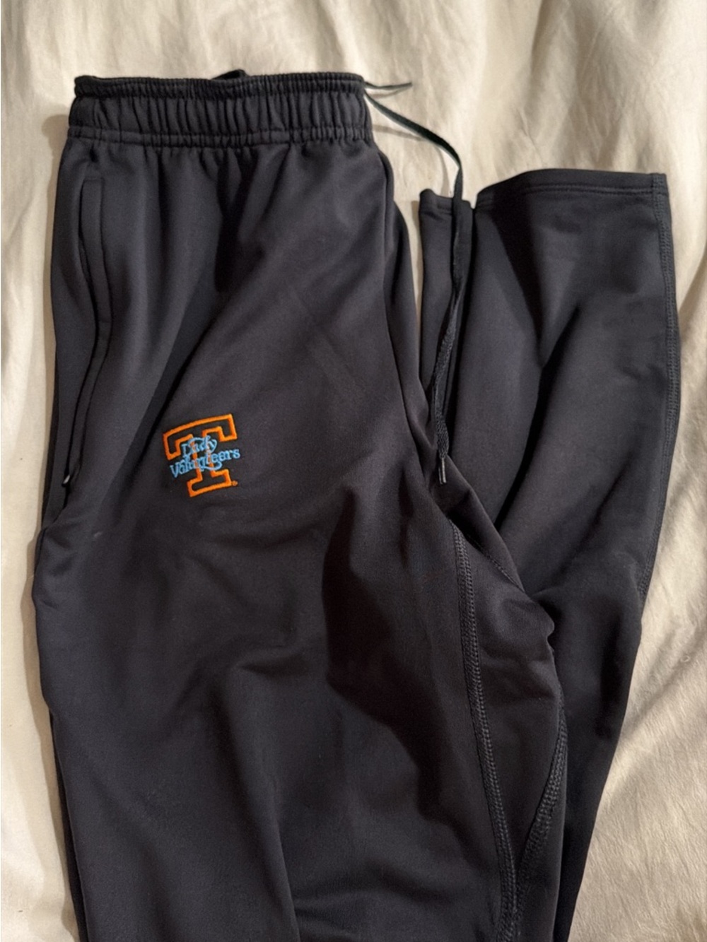 Nike Black Track Joggers with Orange & Light Blue Logo